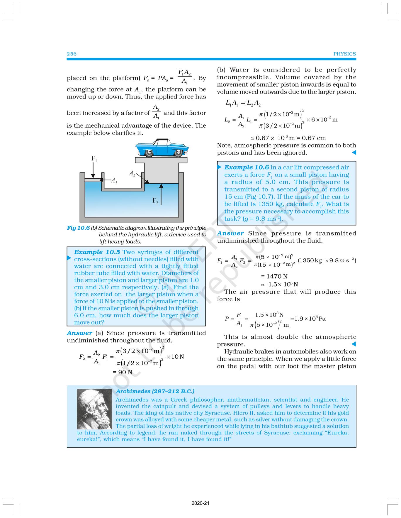 Mechanical Properties Of Fluids Ncert Book Of Class Physics Part Ii